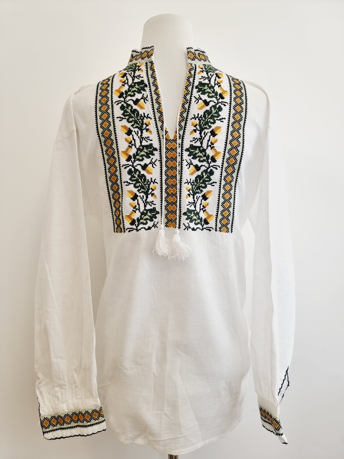 Blouse Traditionnelle Roumaine Brodée À La Main Homme