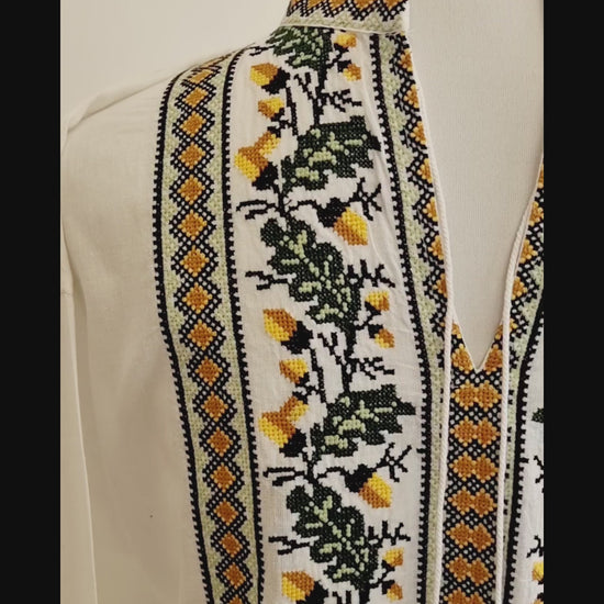 Blouse Traditionnelle Roumaine Brodée À La Main Homme