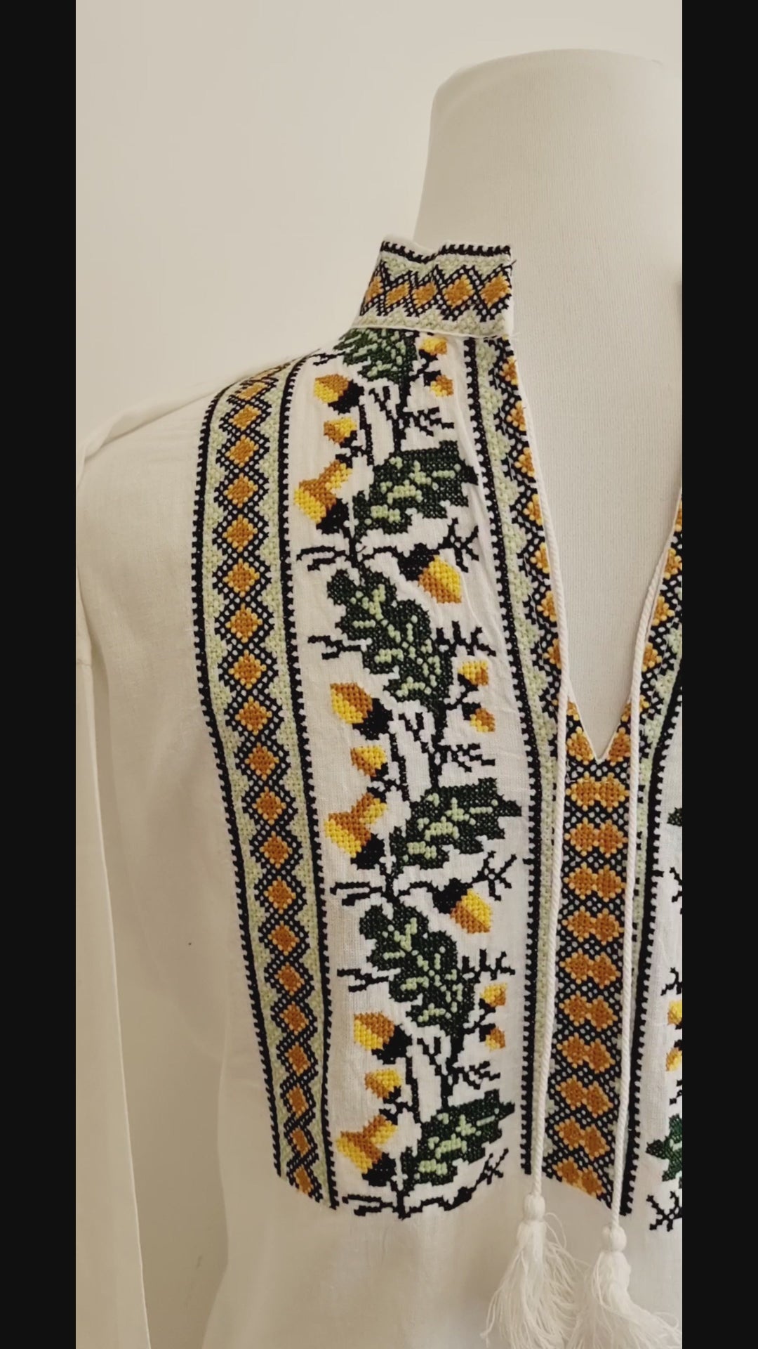 Blouse Traditionnelle Roumaine Brodée À La Main Homme